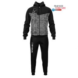 TR018P TUTA VISA MELANGE CON CAPPUCCIO POLARFLEECE